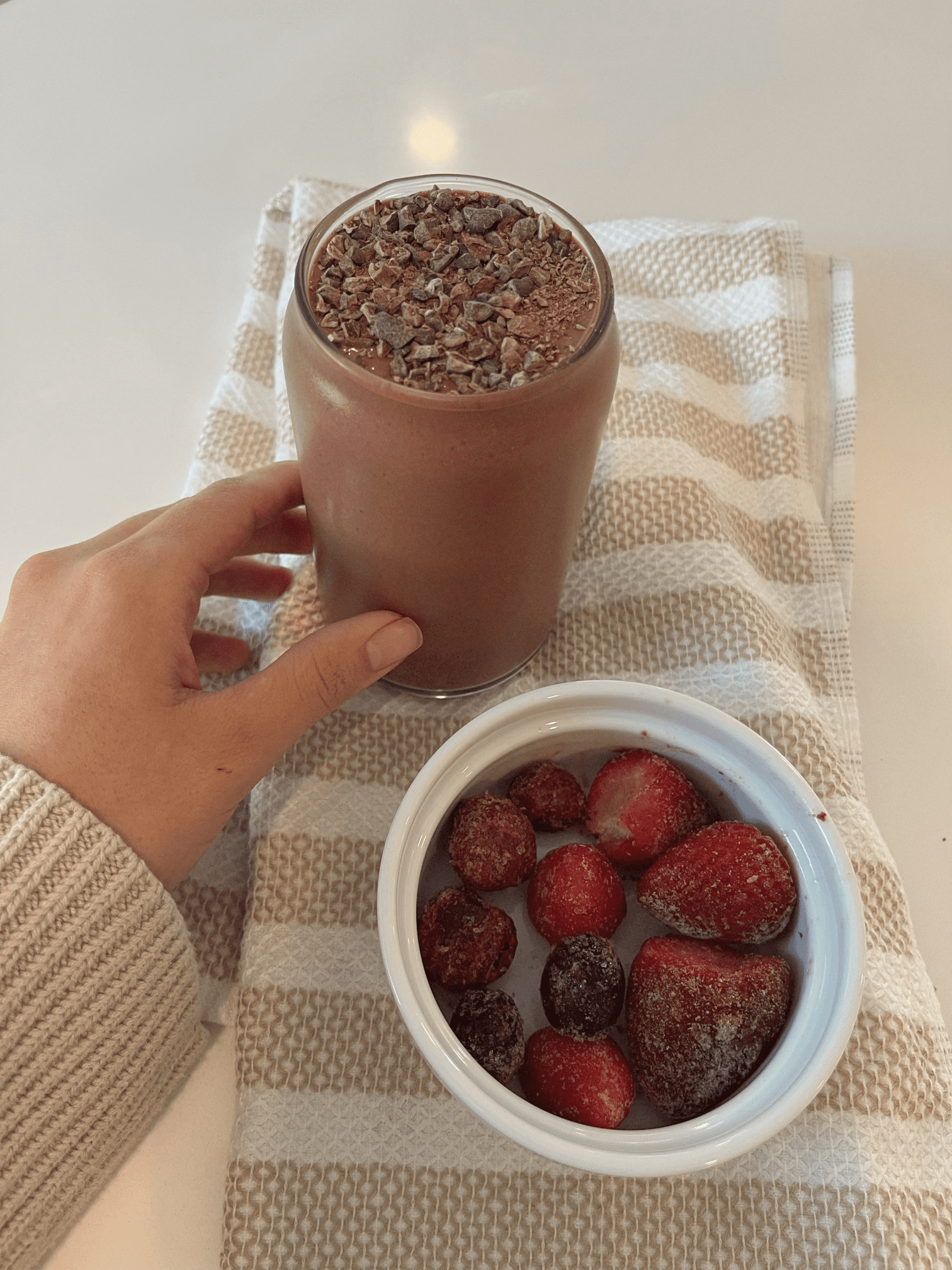 How to Make a High Protein Chocolate Covered Cherry Smoothie